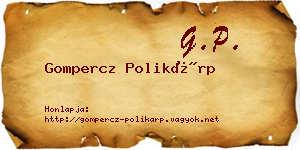 Gompercz Polikárp névjegykártya